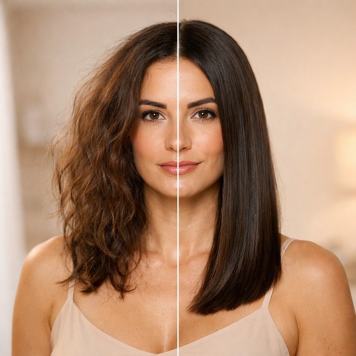 GHD Platinum Plus before and after hair results